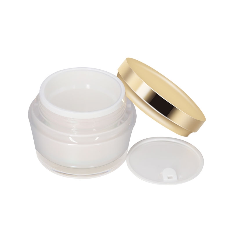 30g 50g 100g Acrylic Cosmetic Containers Pmma Fancy Cosmetic Jars Golden Lids 8902